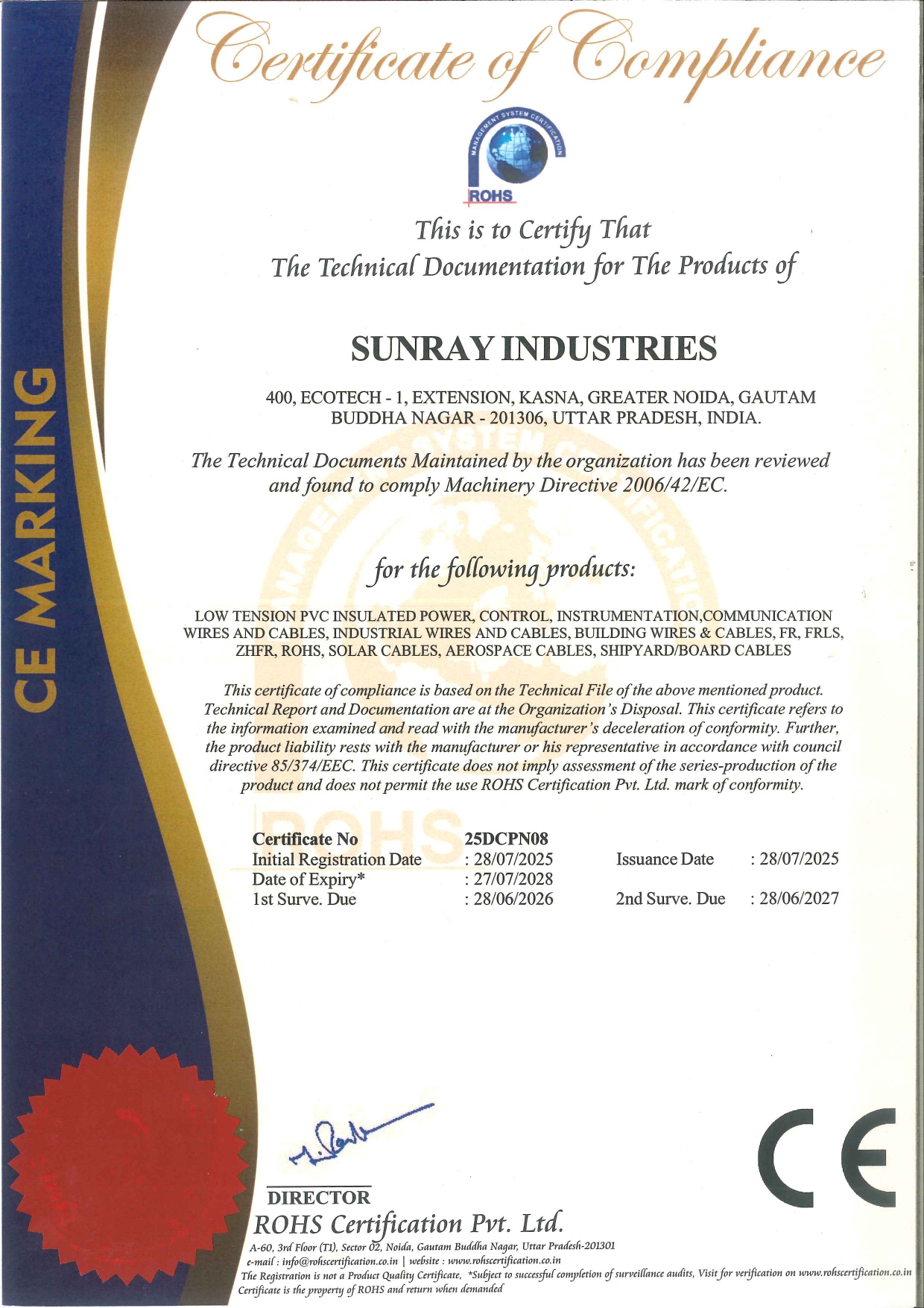 ISO CE Marking Sunray page 0001